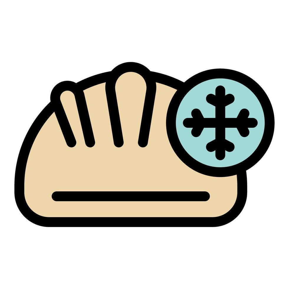 Frozen pastry product with snowflake symbol representing refrigeration vector
