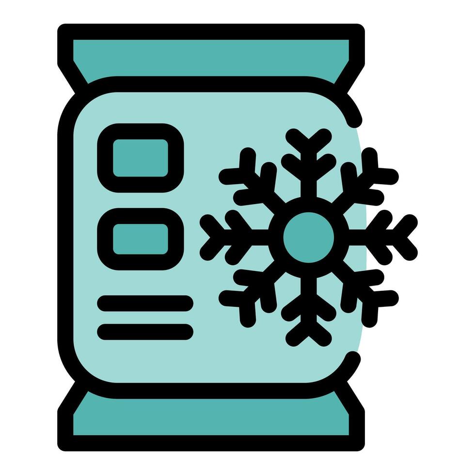 Frozen food packaging with snowflake icon representing cold storage vector