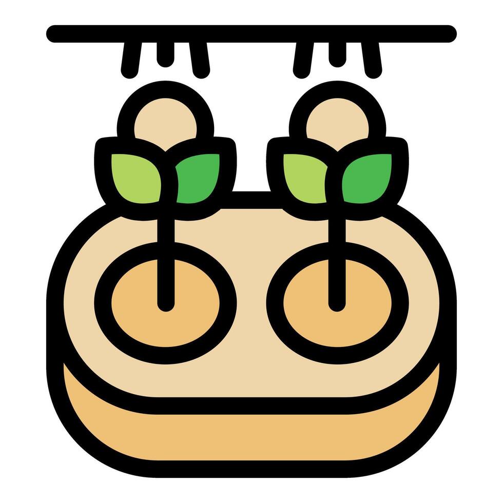 Smart farm system growing plants with artificial light and water supply vector