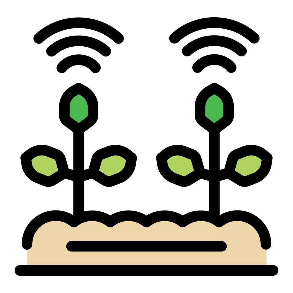 Smart farming technology monitoring growth of crops vector