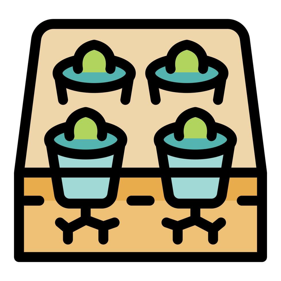 Hydroponics system growing plants using mineral nutrient solutions vector