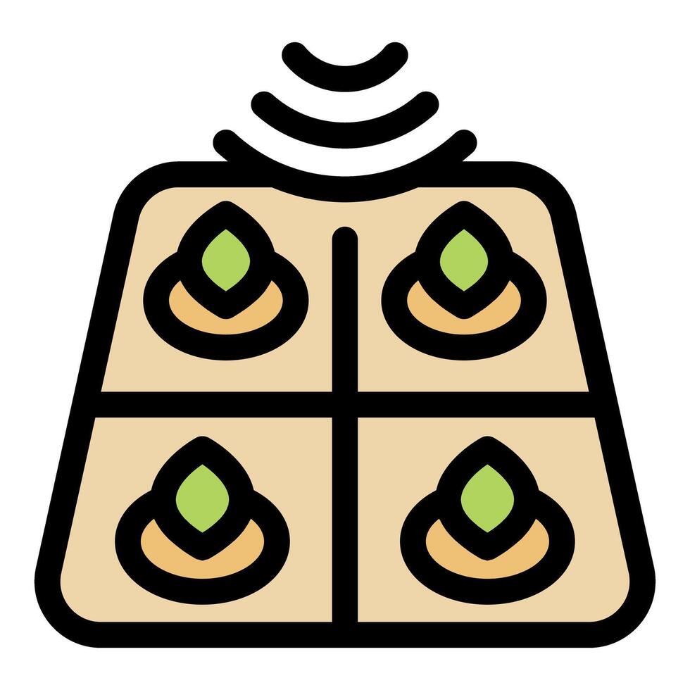 Smart farm field sending data for crops monitoring using wireless sensor vector