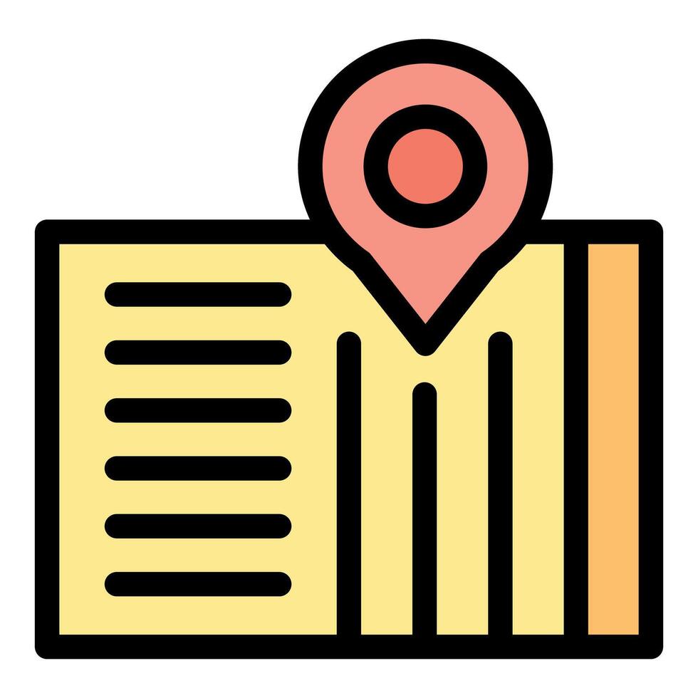 Location pin showing place on folded paper map vector