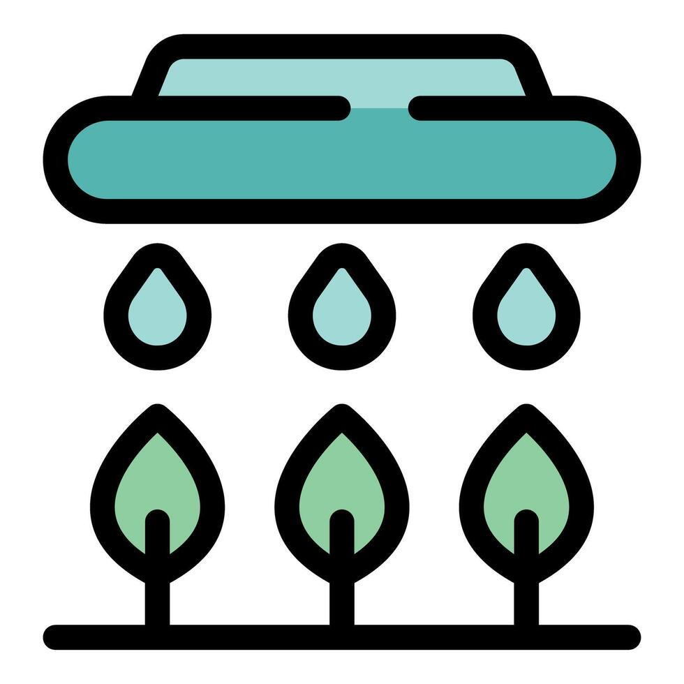 Smart irrigation system watering plants for optimal growth vector