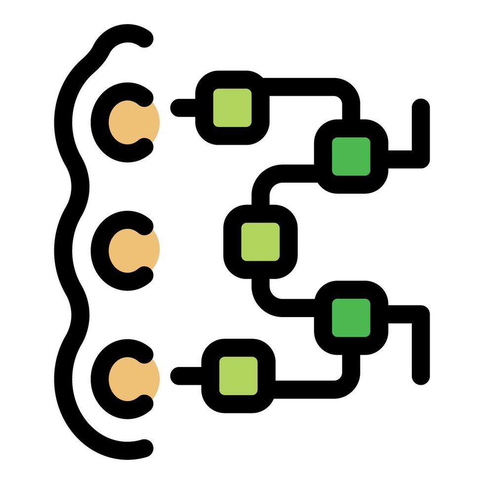 Data processing transforming into useful information flow chart vector