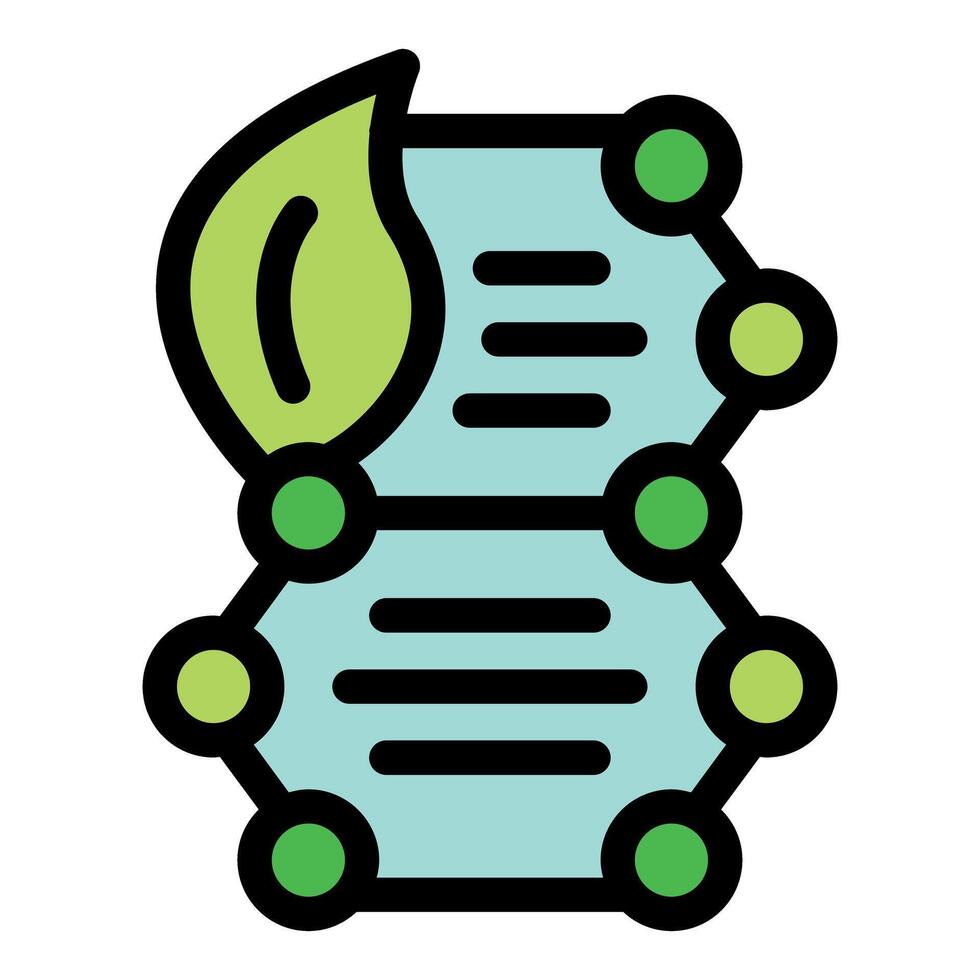 Gmo free natural dna with green leaf representing eco biotechnology vector