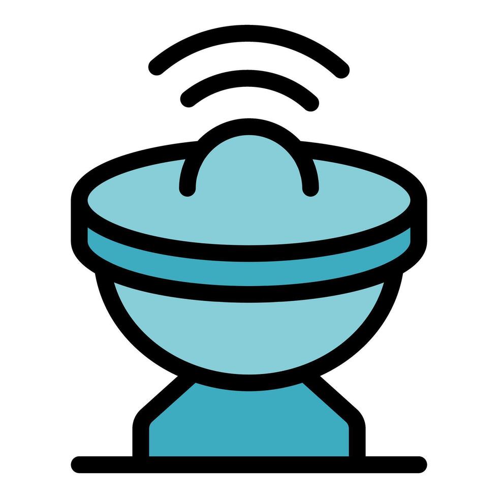 Satellite dish transmitting data wireless connection icon vector