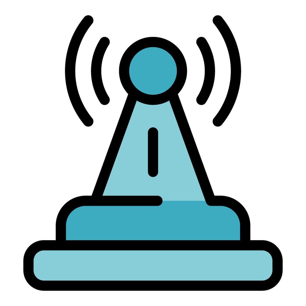 Wireless router transmitting data signal icon vector