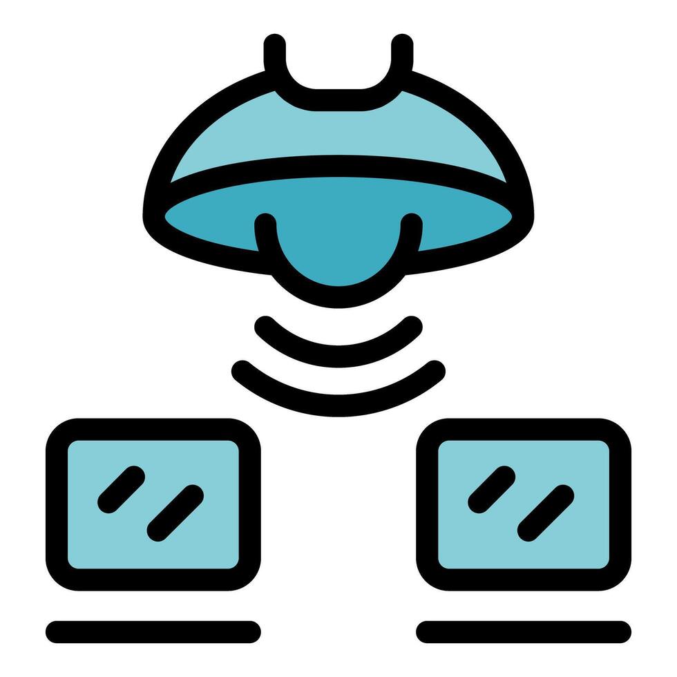 Smart home light controlling devices with sensor icon vector