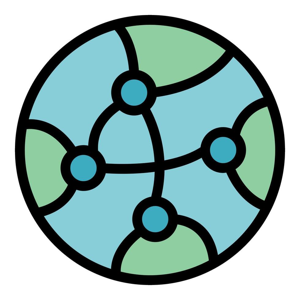 Global network connecting the world through digital links on planet earth vector