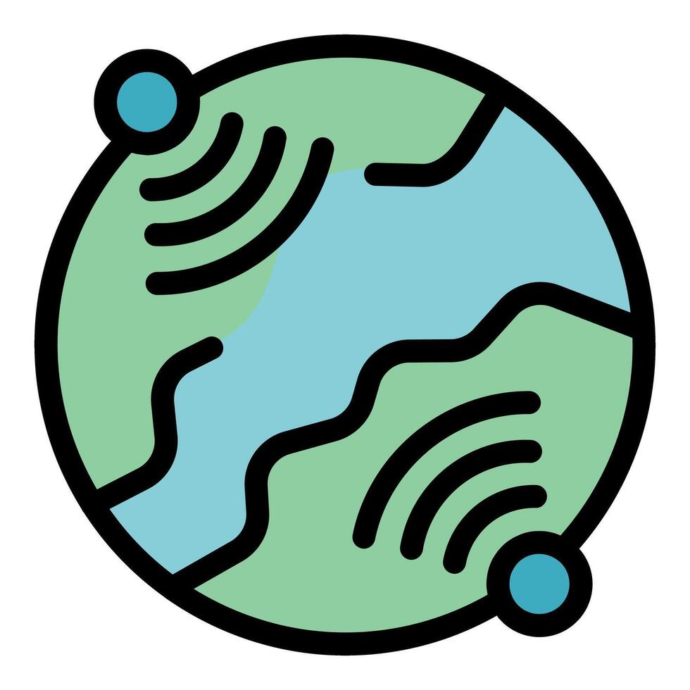 Global communication, satellites orbiting earth, connecting world through wireless technology vector