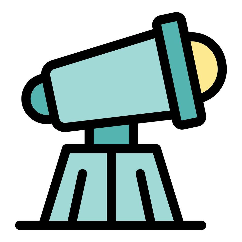 Telescope exploring the universe on a stable platform vector