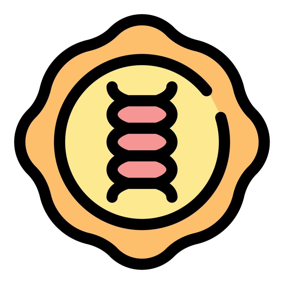 Yellow gmo free approved stamp featuring dna shape vector