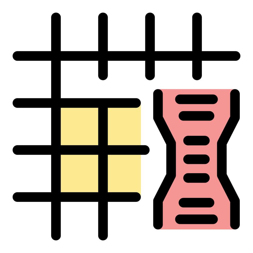 Reinforcing mesh and concrete beam creating strong foundation vector