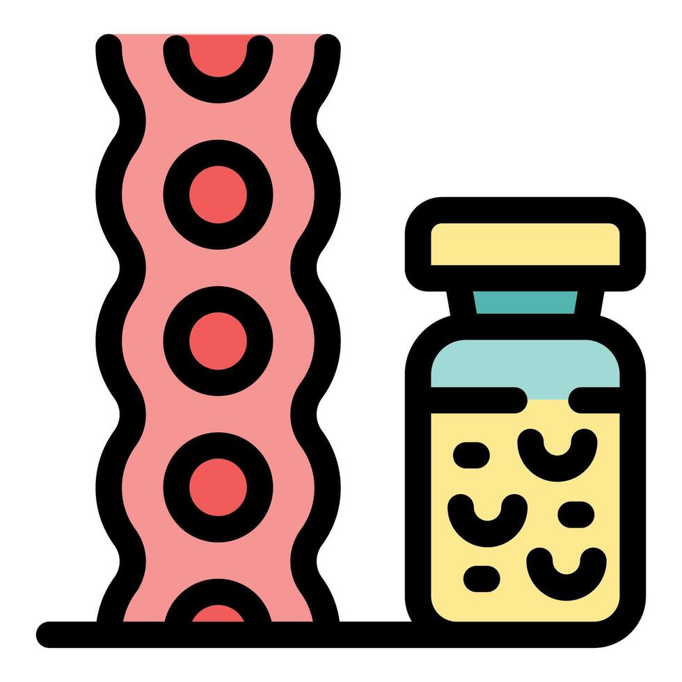 Blood transfusion injecting into medical ampoule icon representing healthcare innovation vector