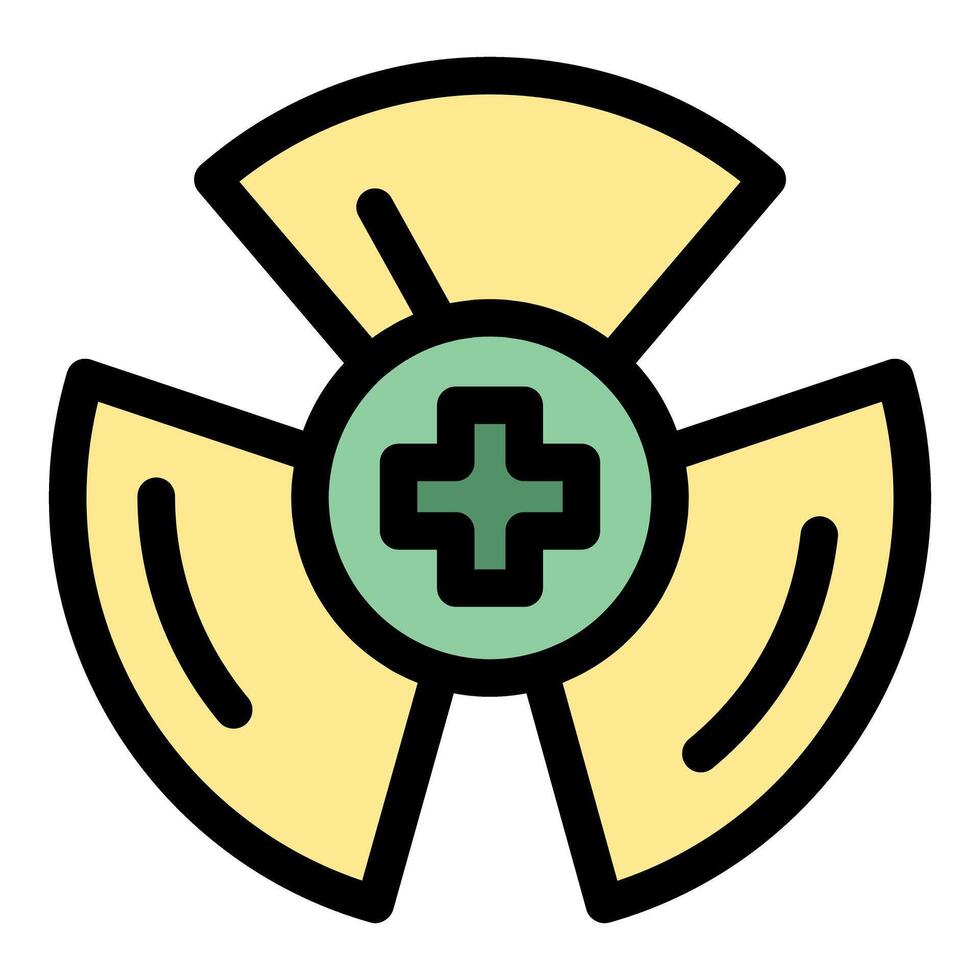 Radioactive medical sign representing nuclear medicine and healthcare vector