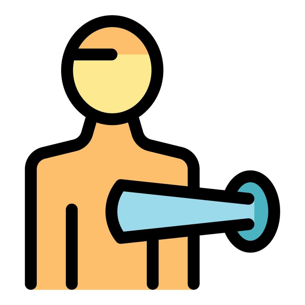 Doctor using portable ultrasound scanner for medical examination vector