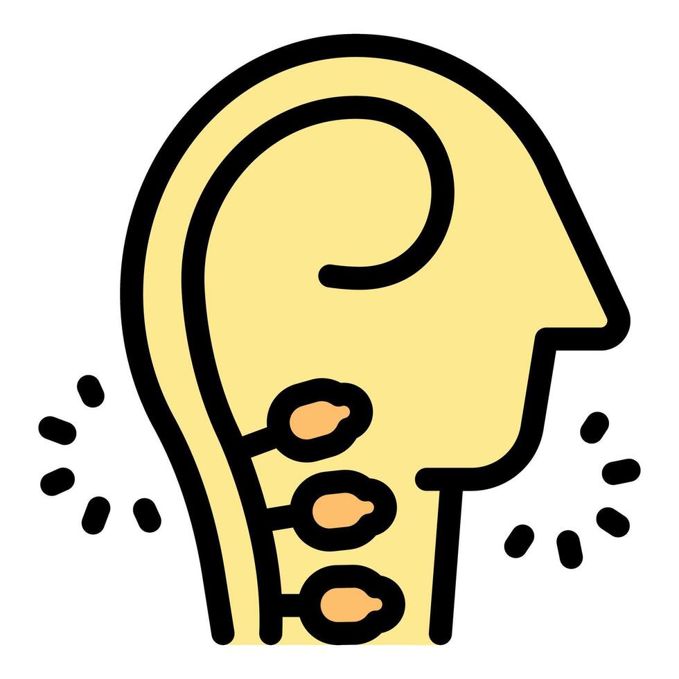 Human head showing swollen lymph nodes causing pain and discomfort vector