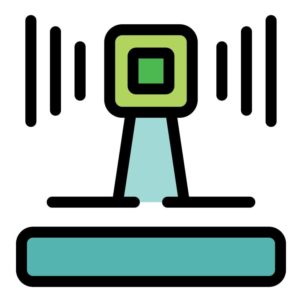 Sensor device emitting signals on a platform, wireless technology icon vector