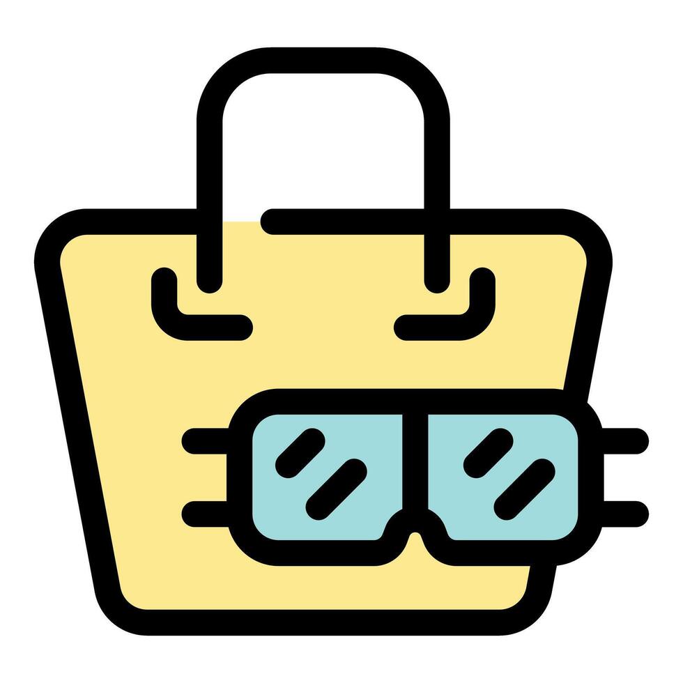 Shopping bag with virtual reality headset representing metaverse commerce vector