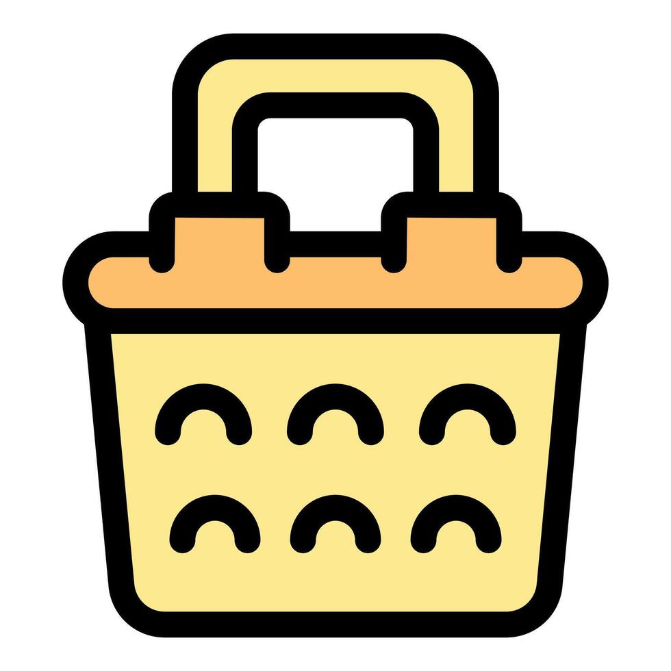 Empty picnic basket with handle ready for outdoor lunch vector