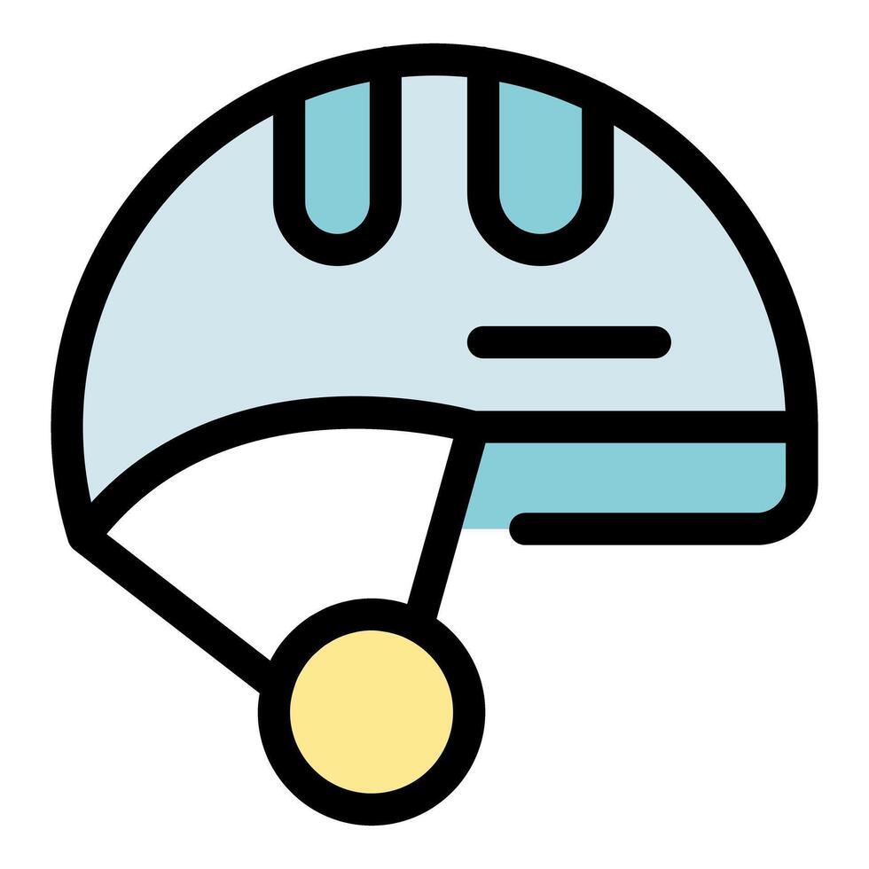 Modern climbing helmet protecting head during extreme sports vector