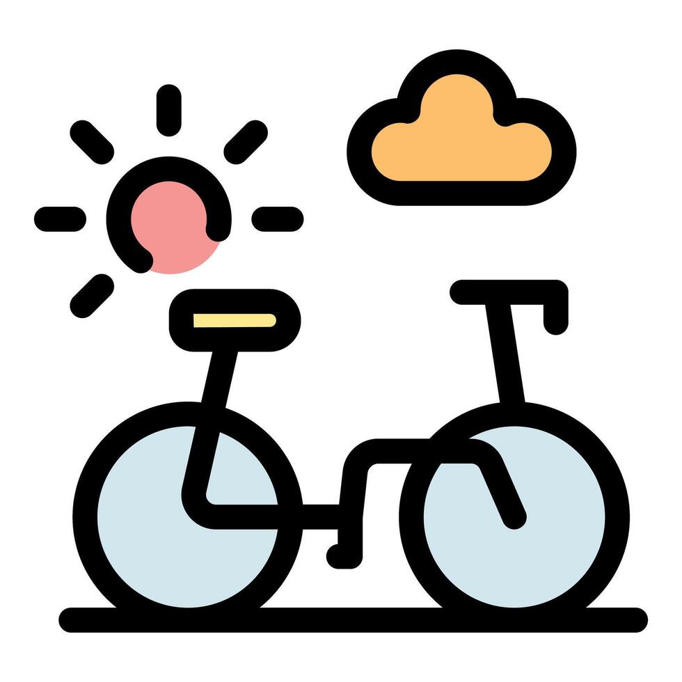 Bicycle under sun and cloud symbolizing eco friendly transportation vector