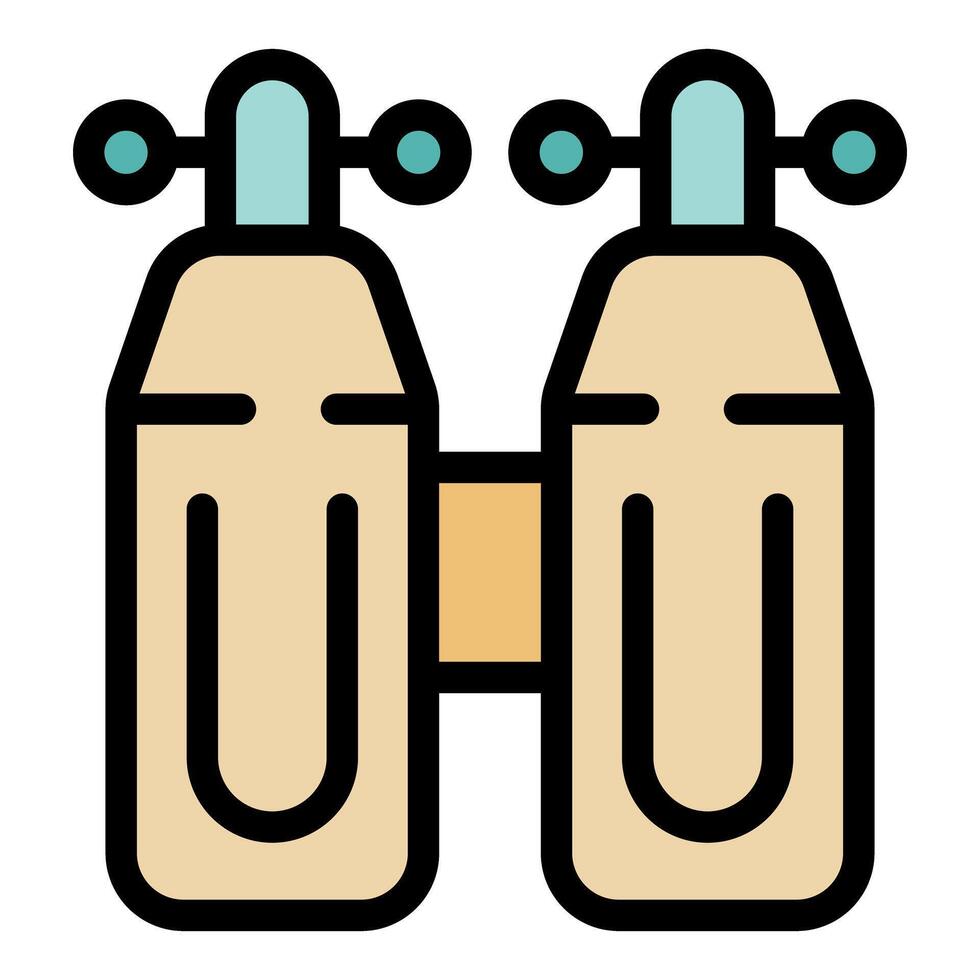 Oxygen tanks icon representing scuba diving and underwater exploration vector