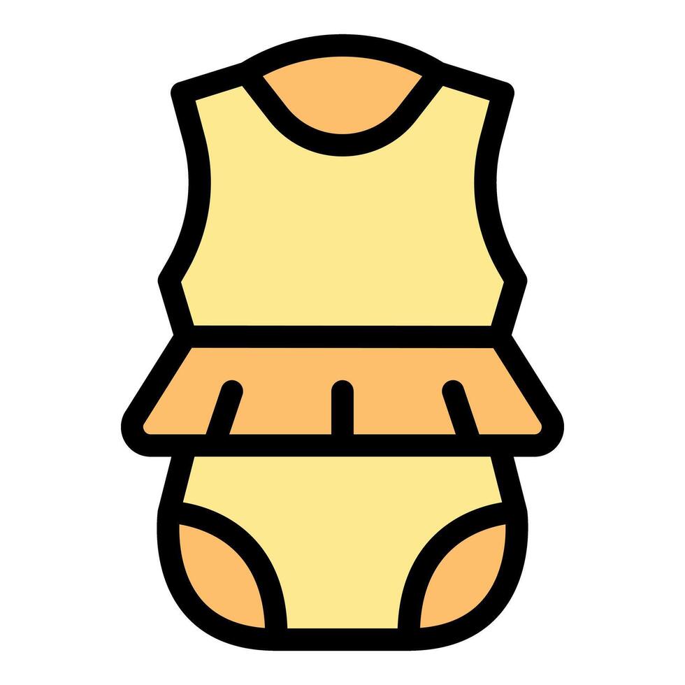 Baby swimsuit with ruffle detail enhancing summer fun vector