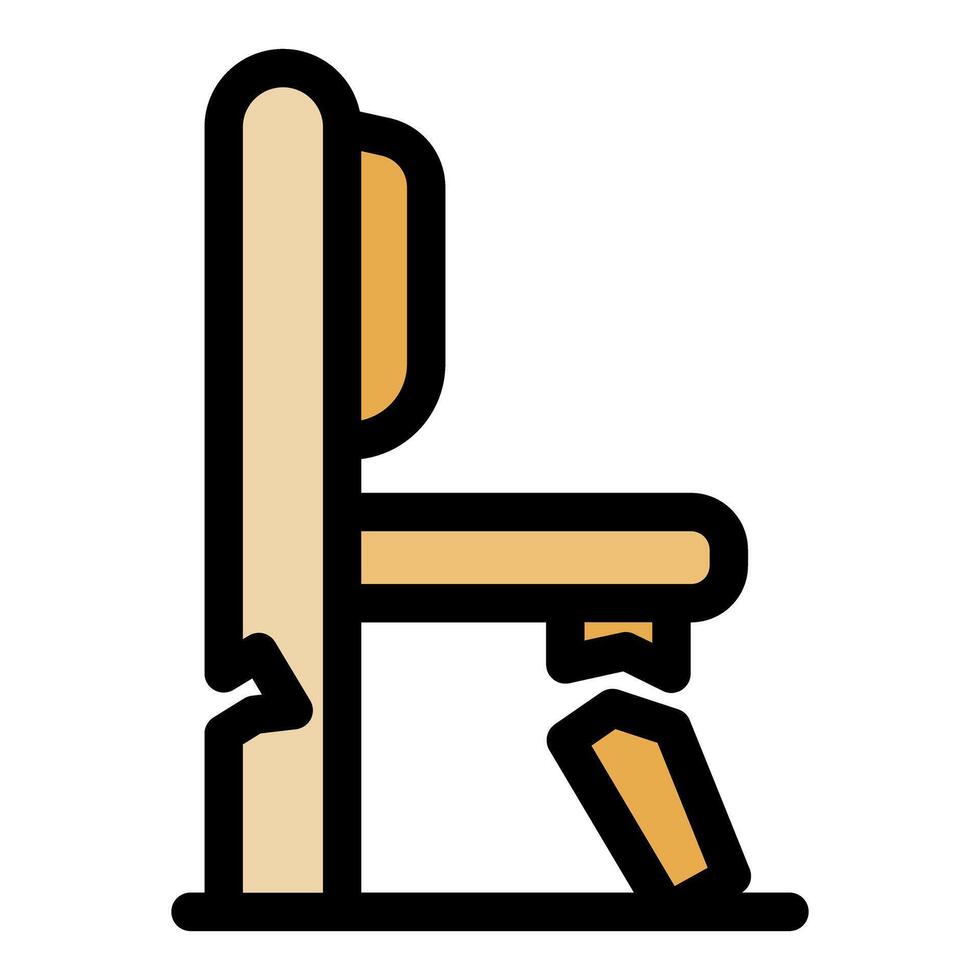 Broken chair leg representing damage and repair needs vector