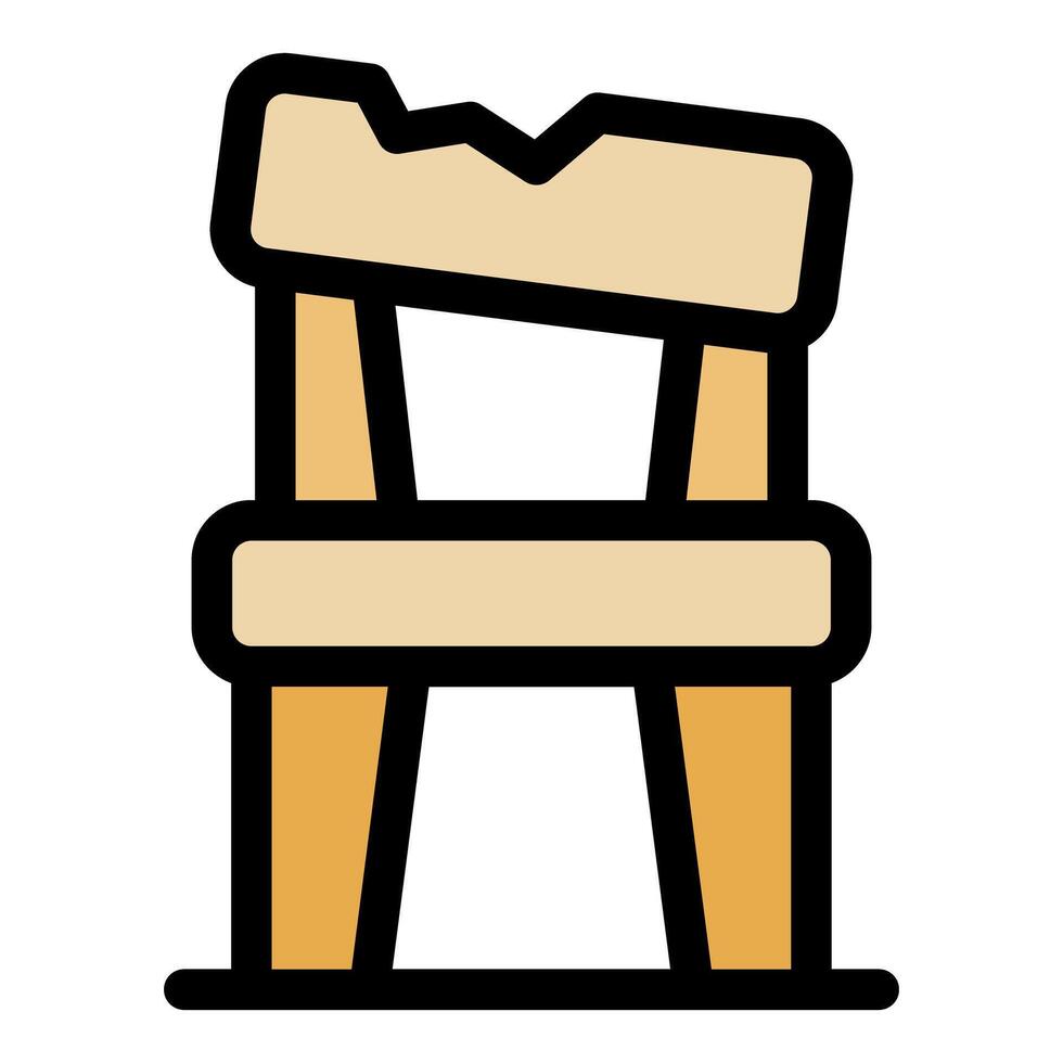Broken wooden chair depicting poverty and lack of resources vector