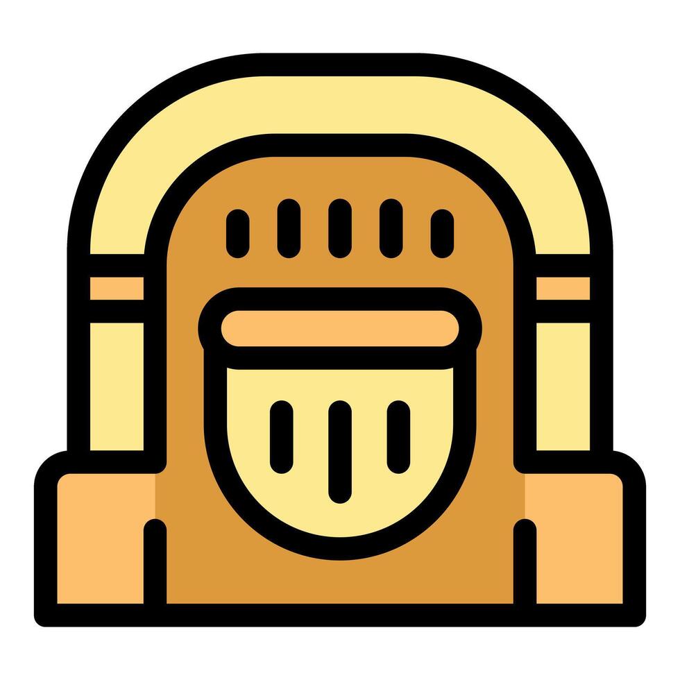 Vintage jukebox playing music icon in retro style vector