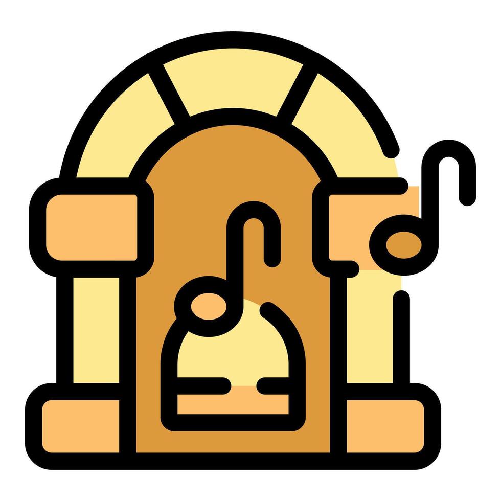 Jukebox playing music with musical notes, retro nostalgia and entertainment vector