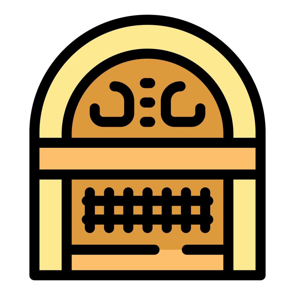 Vintage jukebox playing music in retro style vector