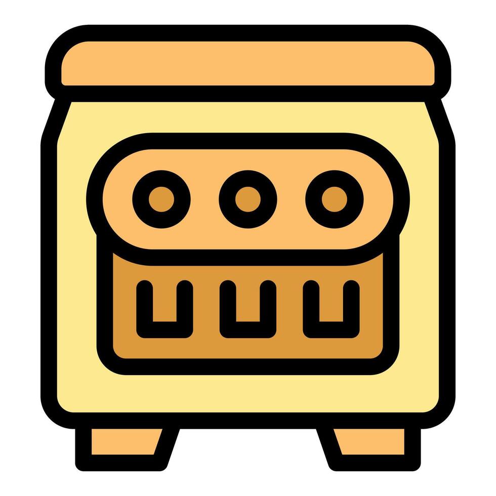 Yellow electric generator providing power for industrial use vector