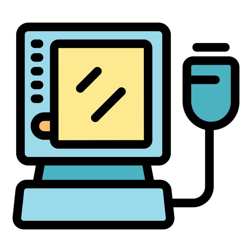 Medical equipment showing blood transfusion monitoring displaying vital signs vector