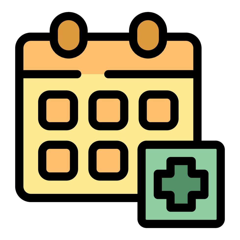 Calendar showing medical appointment date with cross symbol for healthcare and planning vector