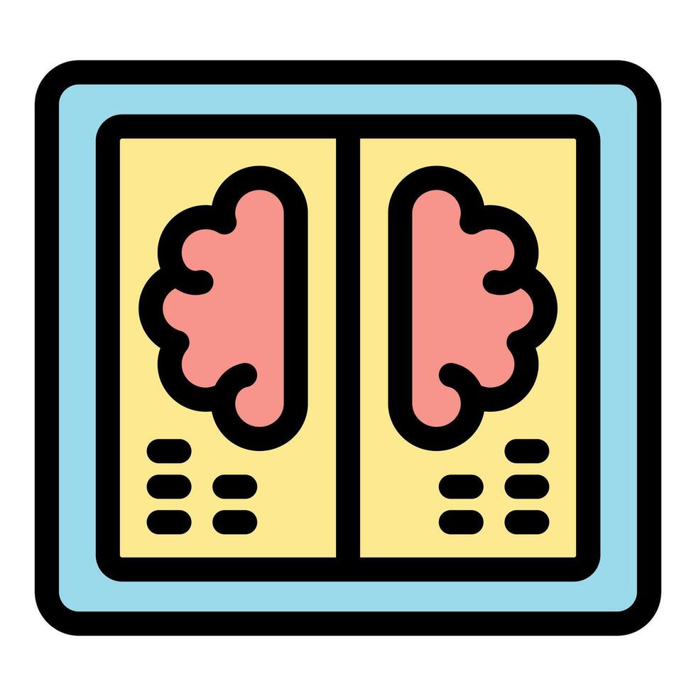 Brain scan showing two hemispheres during medical examination vector