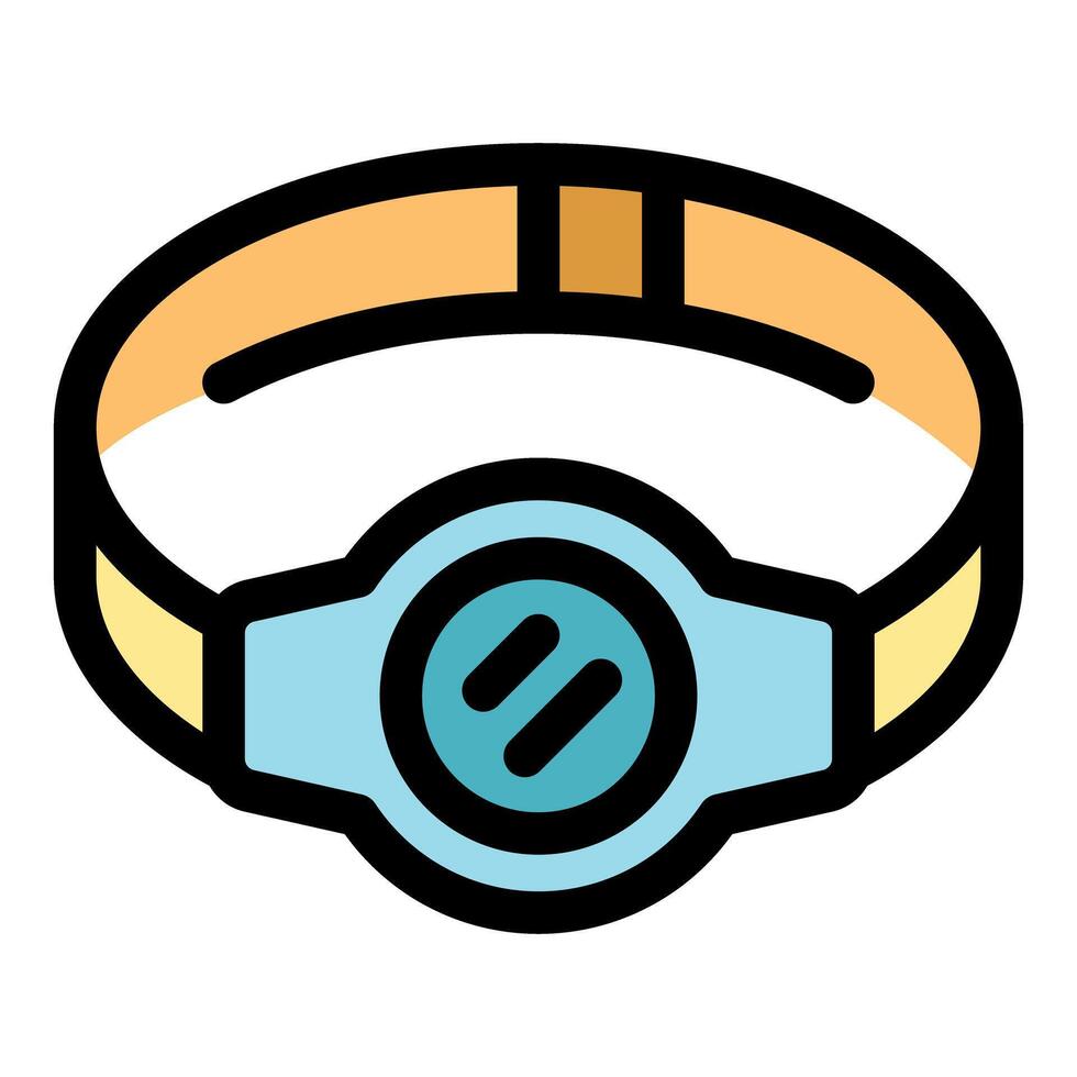 Headlamp showing light beam, ideal for camping and outdoor activities vector