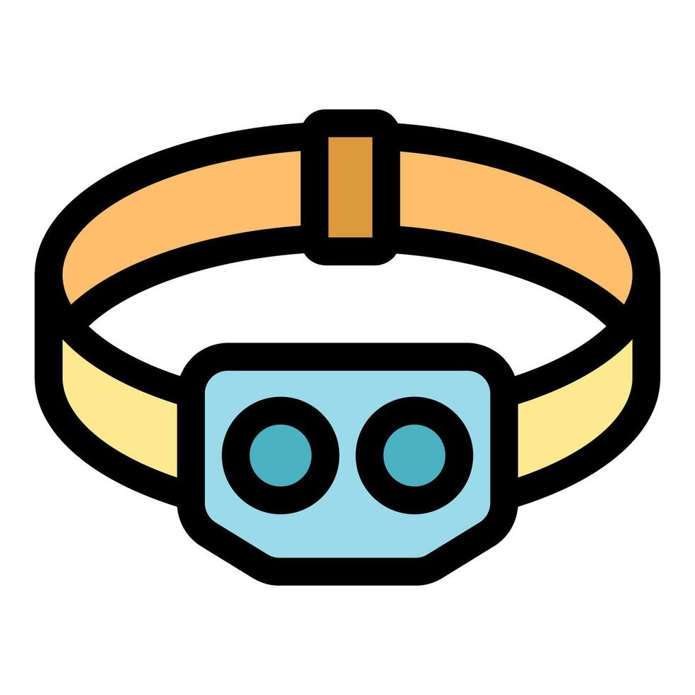Headlamp lighting the way, exploring darkness with portable illumination vector