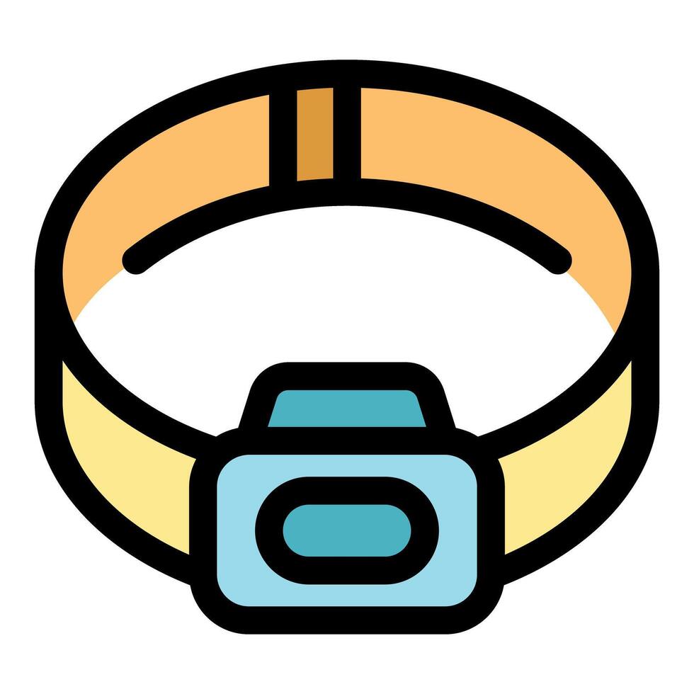 Headlamp flashlight providing illumination for outdoor adventures and activities vector