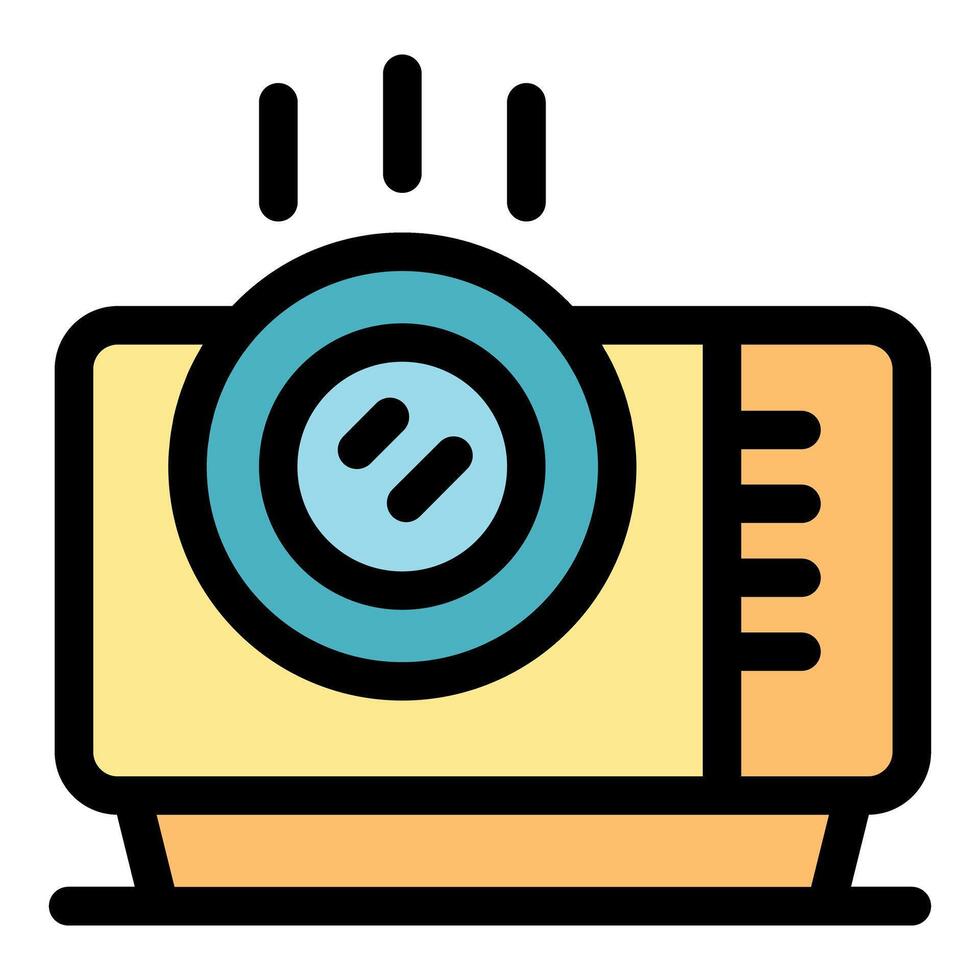 Action camera showing flashing light emitting signal vector