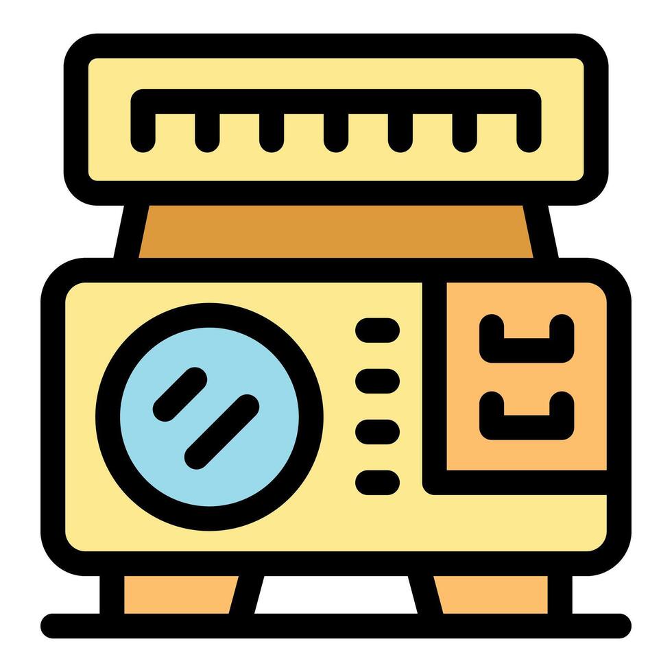 Retro style radio playing music with antenna extended vector