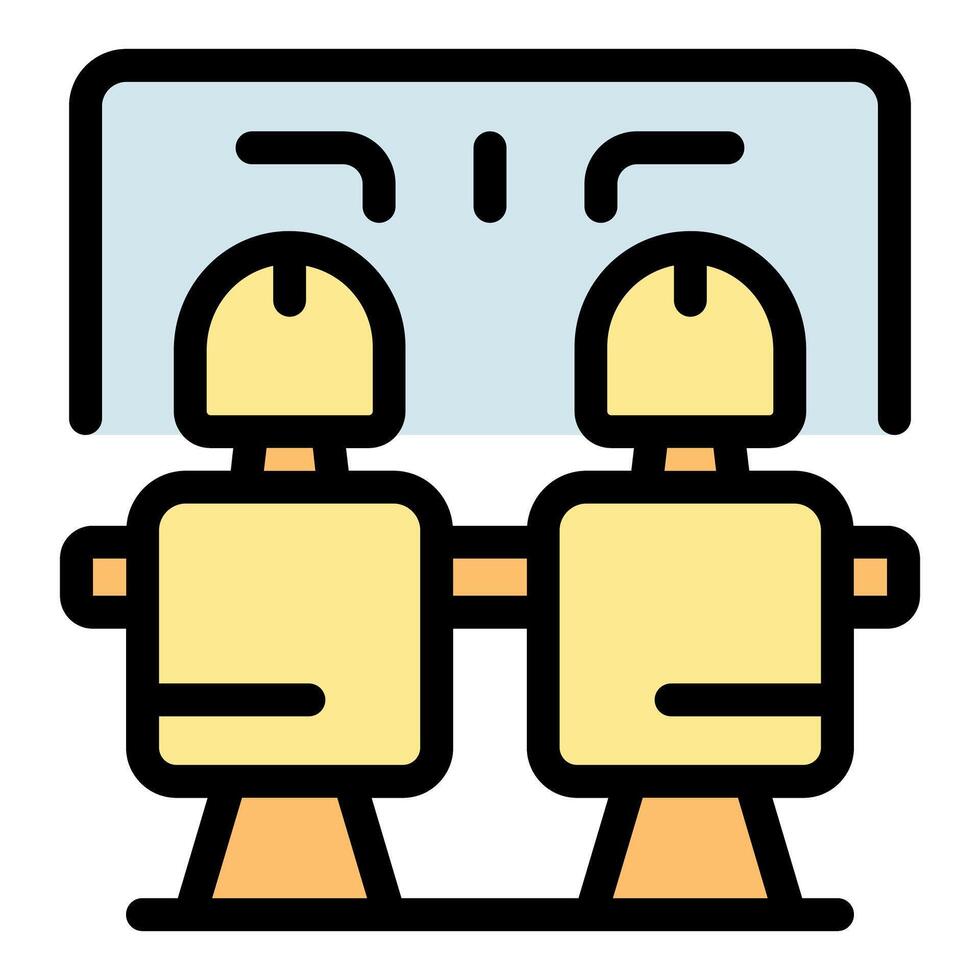 Workers watching presentation during meeting in conference room vector