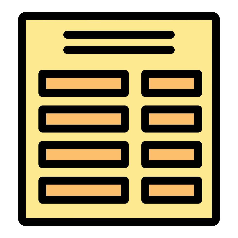Document with empty fields representing data collection or information management vector
