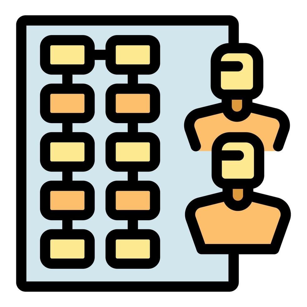 Managers analyzing a complex project timeline with multiple tasks and dependencies vector
