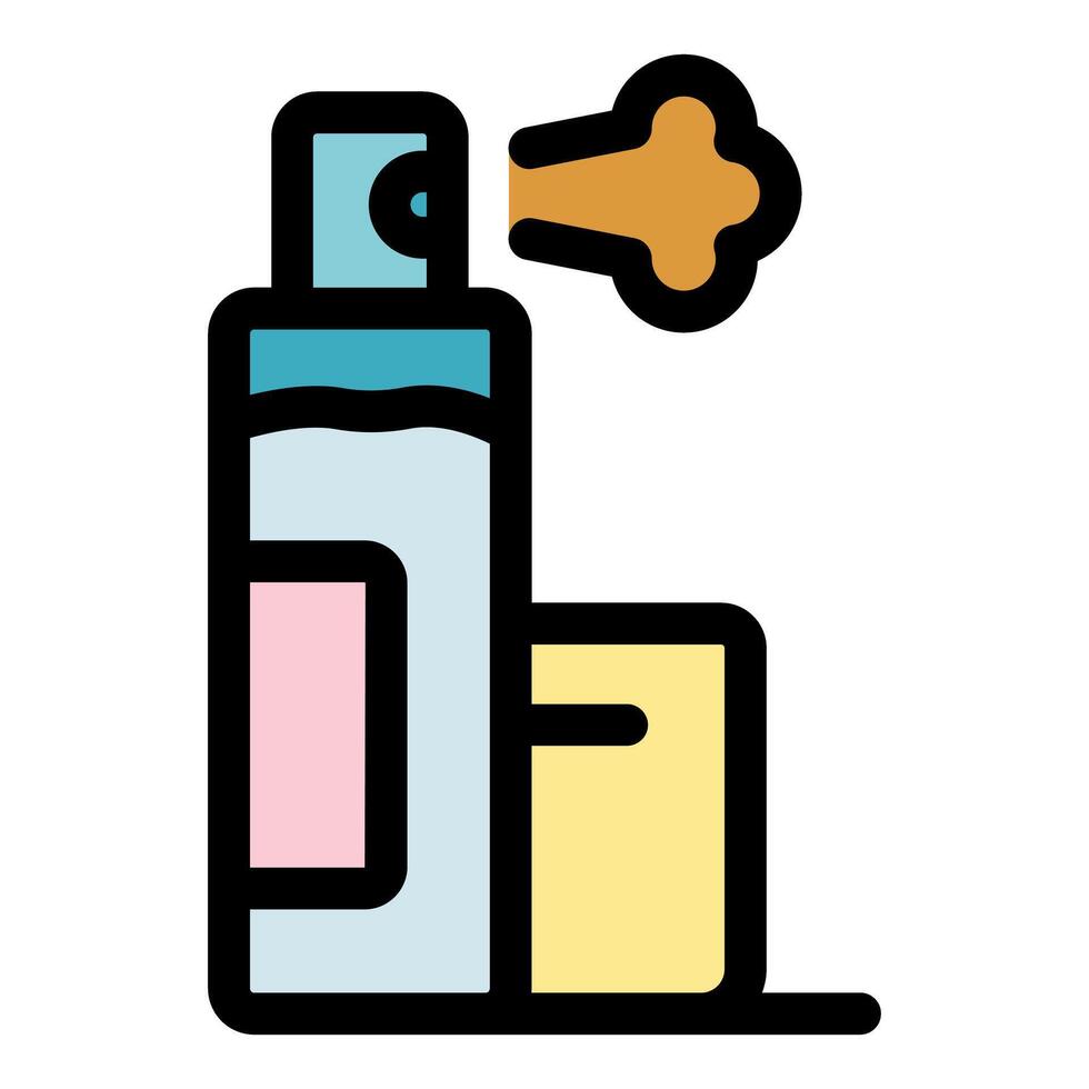 Spraying perfume bottle and packaging box, fragrance and cosmetics icon vector