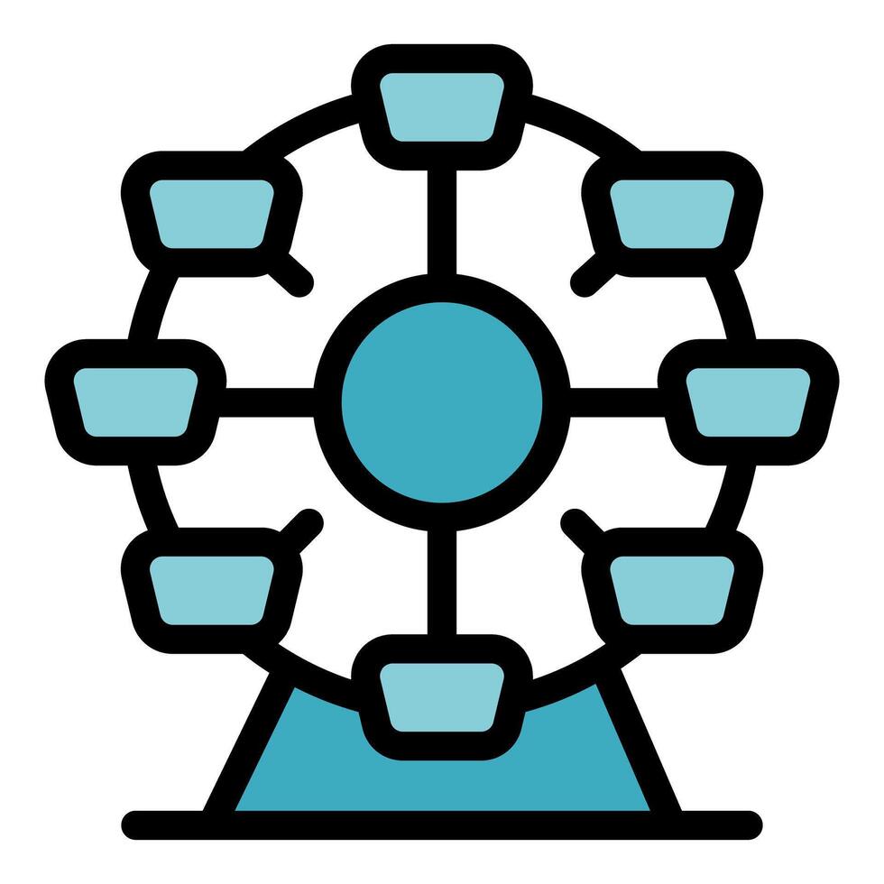 Ferris wheel rotating at amusement park offering entertainment and fun vector