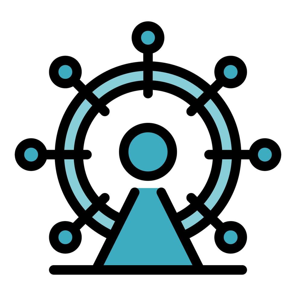 Network administrator managing computer network, server administrator working with global network infrastructure vector