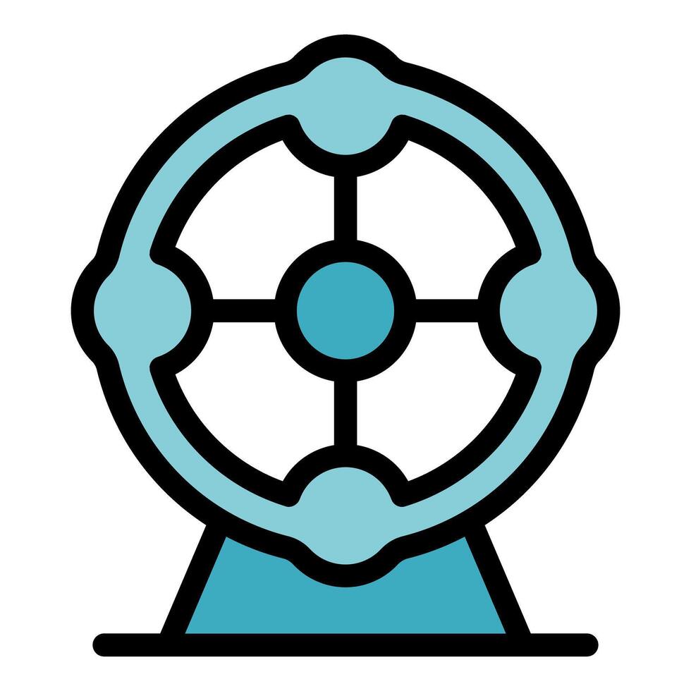 Futuristic ferris wheel rotating on its axis vector